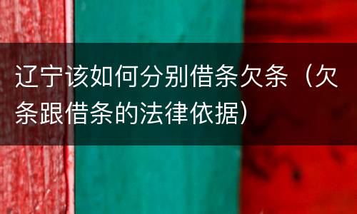 辽宁该如何分别借条欠条（欠条跟借条的法律依据）