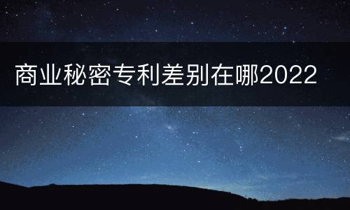 商业秘密专利差别在哪2022