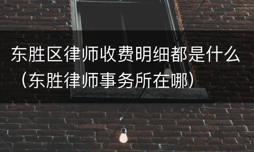 东胜区律师收费明细都是什么（东胜律师事务所在哪）
