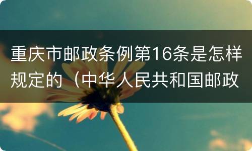 重庆市邮政条例第16条是怎样规定的（中华人民共和国邮政管理条例）