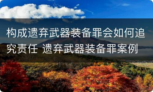 构成遗弃武器装备罪会如何追究责任 遗弃武器装备罪案例