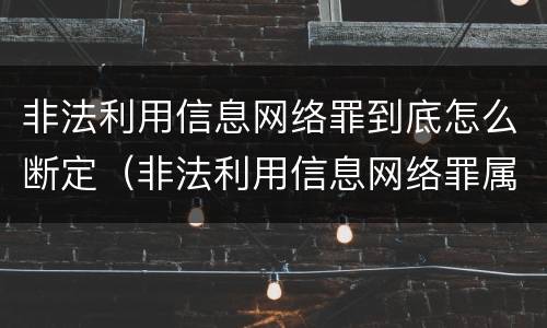 非法利用信息网络罪到底怎么断定（非法利用信息网络罪属于什么案件）