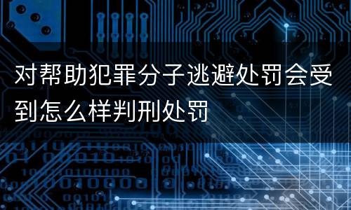 对帮助犯罪分子逃避处罚会受到怎么样判刑处罚