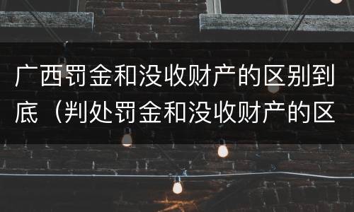 广西罚金和没收财产的区别到底（判处罚金和没收财产的区别）