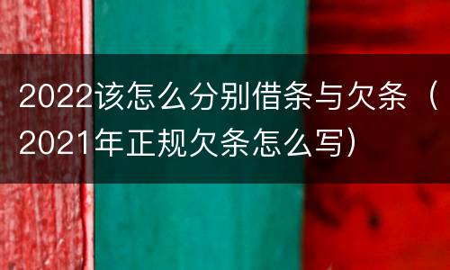 2022该怎么分别借条与欠条（2021年正规欠条怎么写）