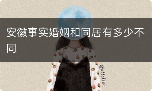 安徽事实婚姻和同居有多少不同