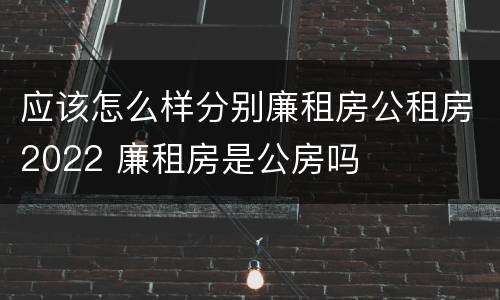 应该怎么样分别廉租房公租房2022 廉租房是公房吗
