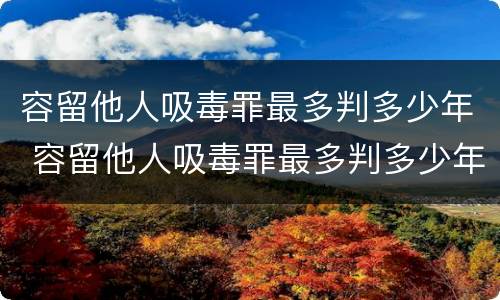 容留他人吸毒罪最多判多少年 容留他人吸毒罪最多判多少年缓刑