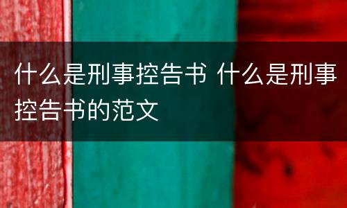 什么是刑事控告书 什么是刑事控告书的范文