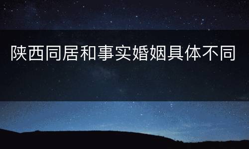 陕西同居和事实婚姻具体不同