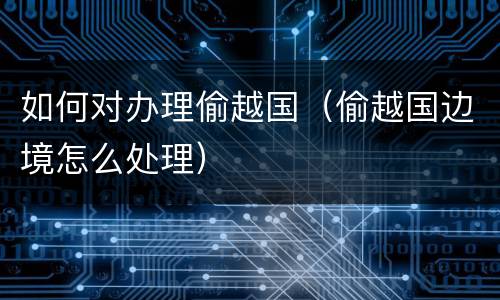 如何对办理偷越国（偷越国边境怎么处理）