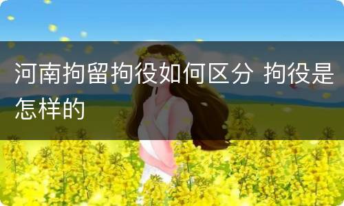 河南拘留拘役如何区分 拘役是怎样的