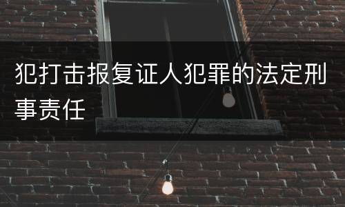 犯打击报复证人犯罪的法定刑事责任