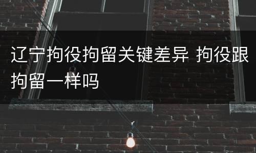 辽宁拘役拘留关键差异 拘役跟拘留一样吗