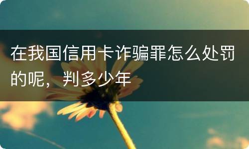 在我国信用卡诈骗罪怎么处罚的呢，判多少年