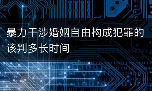 暴力干涉婚姻自由构成犯罪的该判多长时间