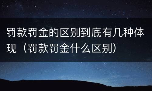 罚款罚金的区别到底有几种体现（罚款罚金什么区别）
