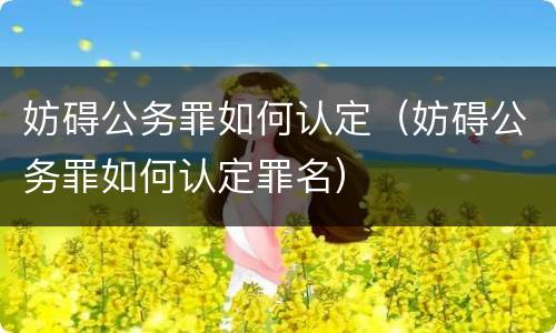 妨碍公务罪如何认定（妨碍公务罪如何认定罪名）