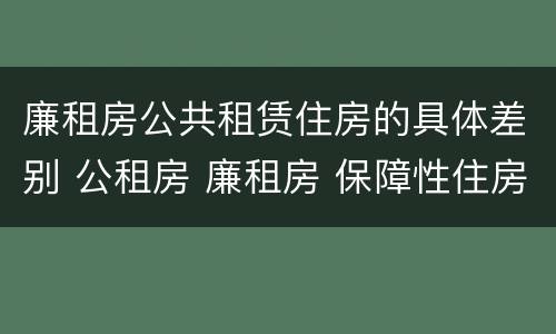 廉租房公共租赁住房的具体差别 公租房 廉租房 保障性住房区别