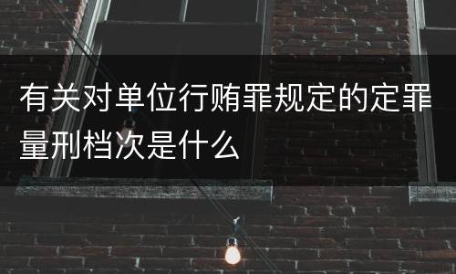 有关对单位行贿罪规定的定罪量刑档次是什么