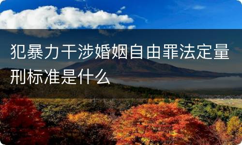 犯暴力干涉婚姻自由罪法定量刑标准是什么