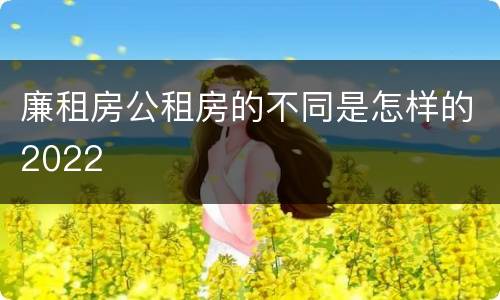 廉租房公租房的不同是怎样的2022