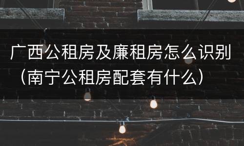 广西公租房及廉租房怎么识别（南宁公租房配套有什么）