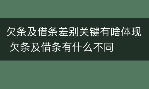 欠条及借条差别关键有啥体现 欠条及借条有什么不同