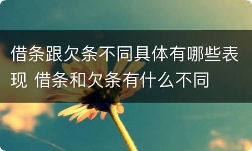 借条跟欠条不同具体有哪些表现 借条和欠条有什么不同