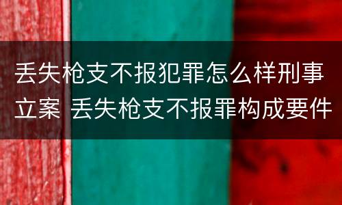 丢失枪支不报犯罪怎么样刑事立案 丢失枪支不报罪构成要件