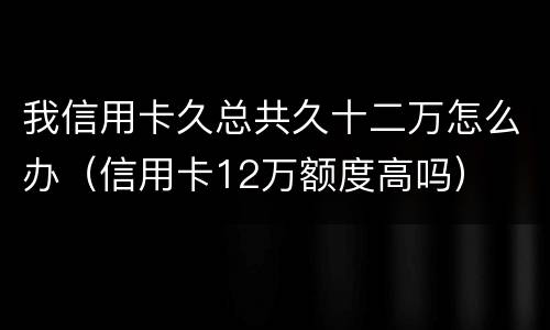我信用卡久总共久十二万怎么办（信用卡12万额度高吗）