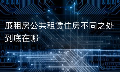 廉租房公共租赁住房不同之处到底在哪