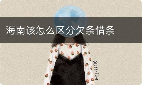 海南该怎么区分欠条借条