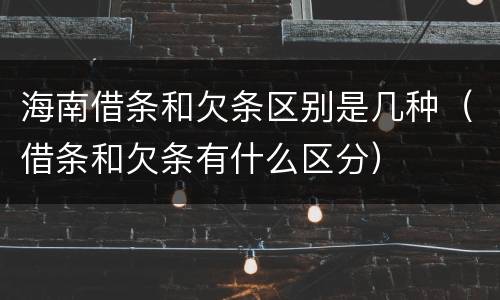 海南借条和欠条区别是几种（借条和欠条有什么区分）