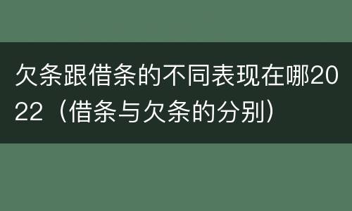 欠条跟借条的不同表现在哪2022（借条与欠条的分别）