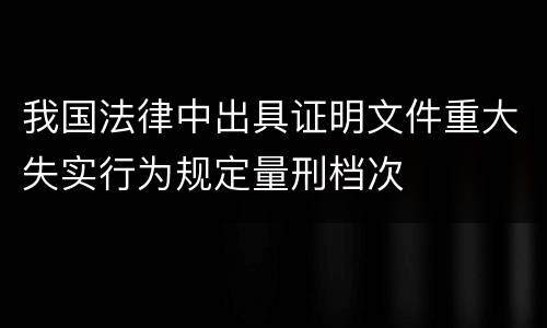 我国法律中出具证明文件重大失实行为规定量刑档次