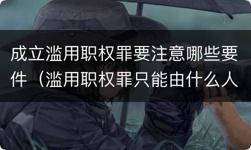 成立滥用职权罪要注意哪些要件（滥用职权罪只能由什么人员构成）