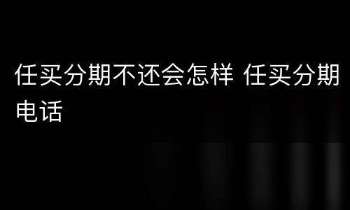 任买分期不还会怎样 任买分期电话