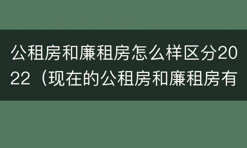 公租房和廉租房怎么样区分2022（现在的公租房和廉租房有什么区别）