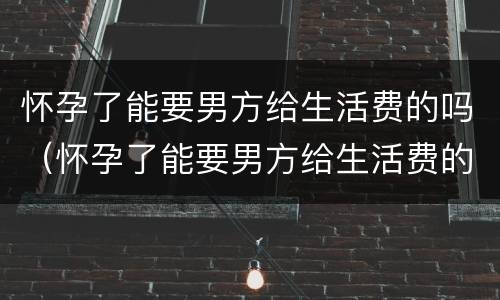 怀孕了能要男方给生活费的吗（怀孕了能要男方给生活费的吗知乎）