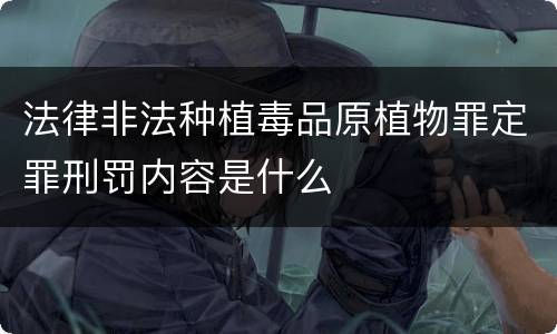 法律非法种植毒品原植物罪定罪刑罚内容是什么