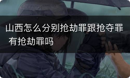 山西怎么分别抢劫罪跟抢夺罪 有抢劫罪吗