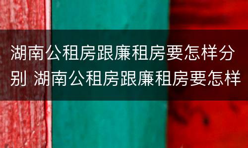 湖南公租房跟廉租房要怎样分别 湖南公租房跟廉租房要怎样分别选择