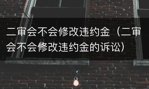 二审会不会修改违约金（二审会不会修改违约金的诉讼）
