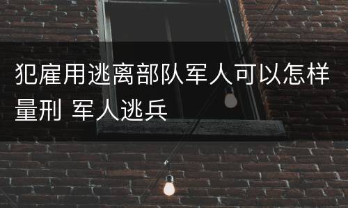 犯雇用逃离部队军人可以怎样量刑 军人逃兵
