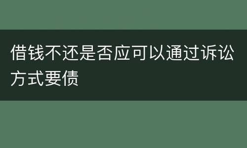 借钱不还是否应可以通过诉讼方式要债
