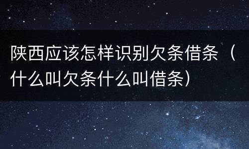 陕西应该怎样识别欠条借条（什么叫欠条什么叫借条）