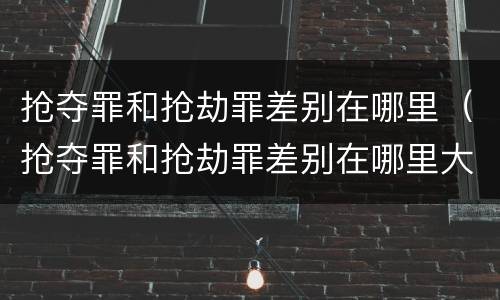 抢夺罪和抢劫罪差别在哪里（抢夺罪和抢劫罪差别在哪里大）