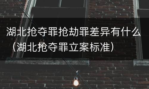 湖北抢夺罪抢劫罪差异有什么（湖北抢夺罪立案标准）
