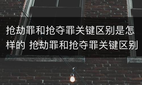 抢劫罪和抢夺罪关键区别是怎样的 抢劫罪和抢夺罪关键区别是怎样的呢